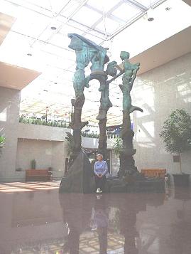 Sandy resting at one of the malls in downtown Auckland
